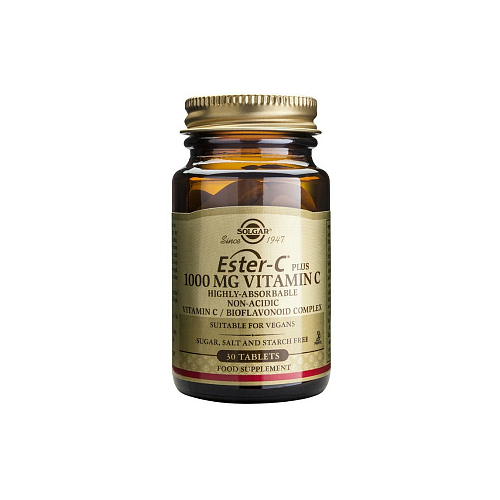 Solgar Ester-C Plus Βιταμίνη για Ενίσχυση του Ανοσοποιητικού, τo Δέρμα & Αντιοξειδωτική δράση 1000mg 30 ταμπλέτες