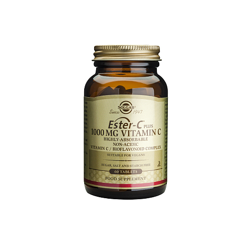 Solgar Ester-C Plus Βιταμίνη για Ενίσχυση του Ανοσοποιητικού, τo Δέρμα & Αντιοξειδωτική δράση 1000mg 60 ταμπλέτες