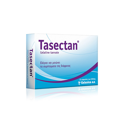 Galenica Tasectan Gelatine Tannate για την Αντιμετώπιση της Διάρροιας, 15 ταμπλέτες των 500mg