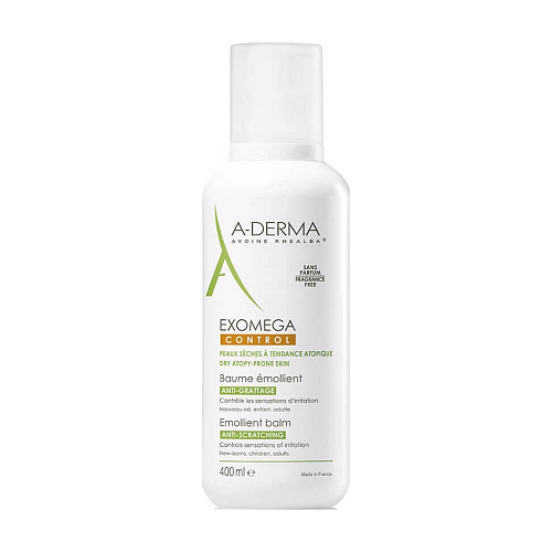 A-Derma Exomega Control Emolliente Balm Ενυδατικό Balm Ανάπλασης για Ατοπικές Επιδερμίδες 400ml