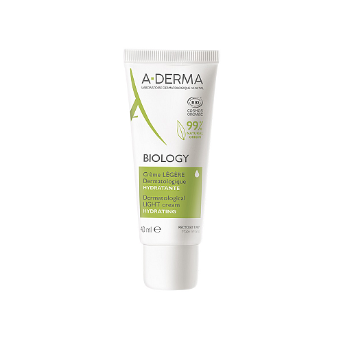 A-Derma Biology Dermatological Light Cream Hydrating Biology Light 24ωρη Ενυδατική Κρέμα Προσώπου με Aloe Vera 40ml