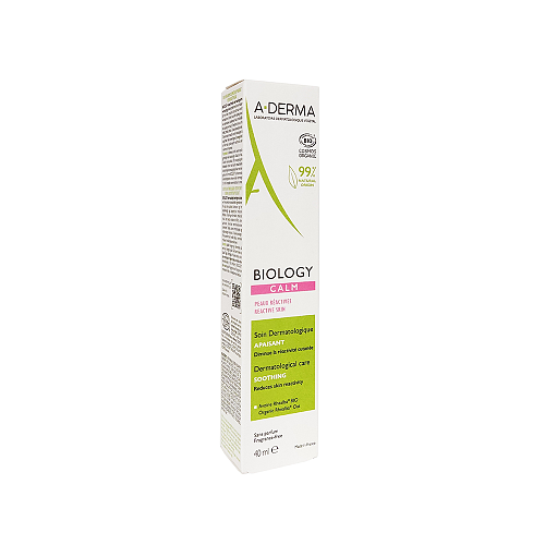A-Derma Biology Calm 24ωρη Ενυδατική Κρέμα Προσώπου κατά της Ερυθρότητας με Aloe Vera 40ml