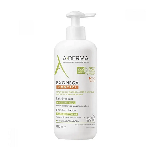 A-Derma Exomega Control Emollient Lotion Ενυδατικό Balm Ανάπλασης για Ατοπικές Επιδερμίδες 400ml