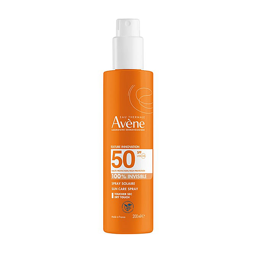 Eau Thermale Avène 100% Invisible Αδιάβροχη Αντηλιακή Λοσιόν Προσώπου και Σώματος SPF50+ σε Spray 200ml