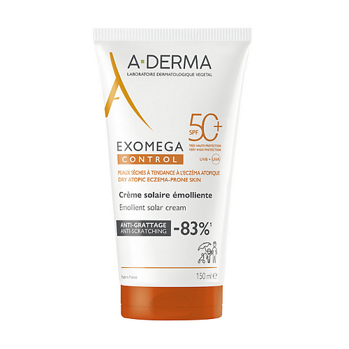 A-Derma Exomega Control Αδιάβροχο Αντηλιακό Προσώπου και Σώματος SPF50+ 150ml
