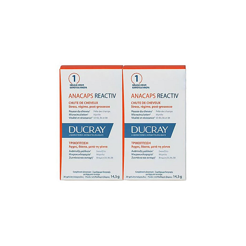 Ducray Anacaps Reactiv Ειδικό Συμπλήρωμα Διατροφής 2 x 30 κάψουλες

