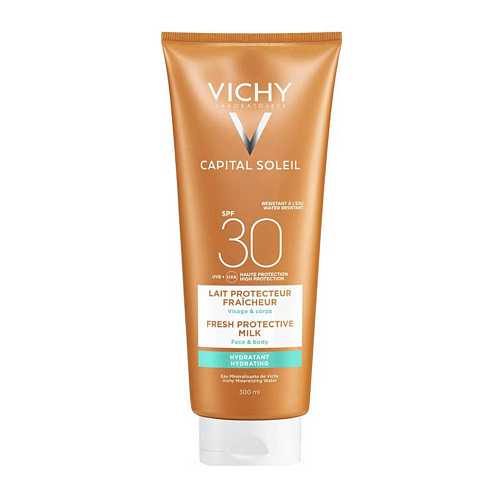 Vichy Capital Soleil Fresh Hydrating Milk Αδιάβροχη Αντηλιακή Κρέμα για το Σώμα SPF30 300ml