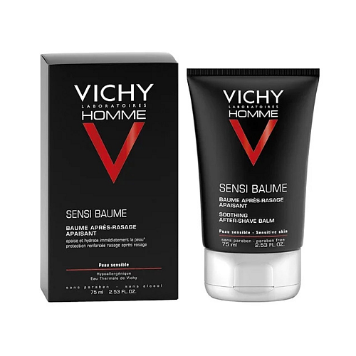 Vichy After Shave Balm Homme Sensi χωρίς Οινόπνευμα για Ευαίσθητες Επιδερμίδες 75ml