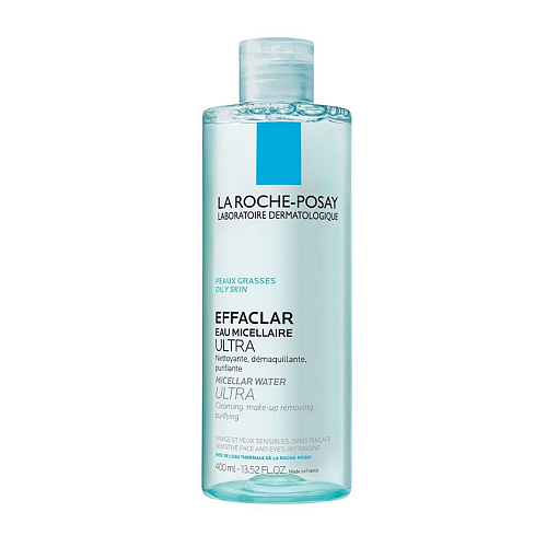 La Roche Posay Effaclar Ultra Micellar Water Αφαίρεσης Μακιγιάζ Προσώπου για Ακνεϊκές Επιδερμίδες 400ml