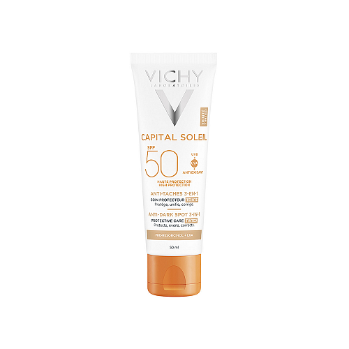 Vichy Capital Soleil Anti-Dark Spot 3-in-1 Αδιάβροχη Αντηλιακή Κρέμα Προσώπου SPF50 με Χρώμα 50ml