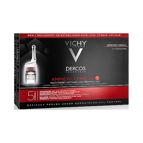 Vichy Dercos Technique Aminexil Clinical 5 Αμπούλες Μαλλιών κατά της Τριχόπτωσης για Άνδρες 21x6ml