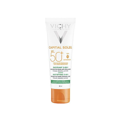 Vichy Mattifying 3 in 1 Daily Shine Control Care Αδιάβροχη Αντηλιακή Κρέμα Προσώπου SPF50 50ml