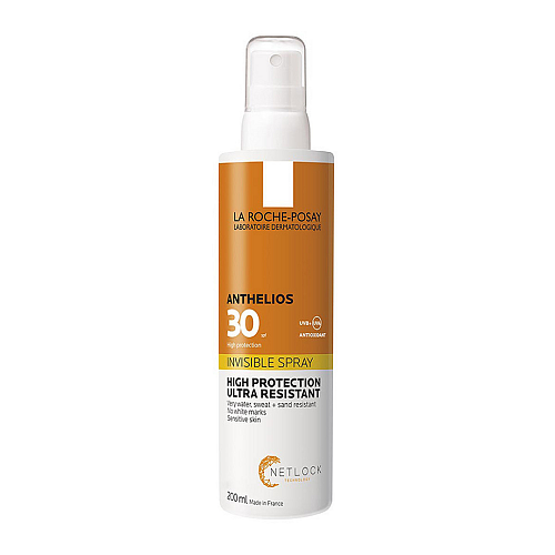 La Roche Posay Anthelios Invisible Αδιάβροχη Αντηλιακή Λοσιόν για το Σώμα SPF30 σε Spray 200ml
