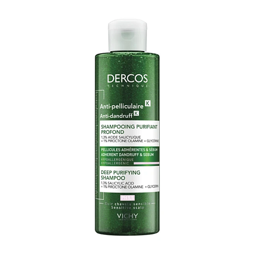 Vichy Dercos Anti-Dandruff K Σαμπουάν για Ευαίσθητο Τριχωτό κατά της Πιτυρίδας για Λιπαρά Μαλλιά 250ml
