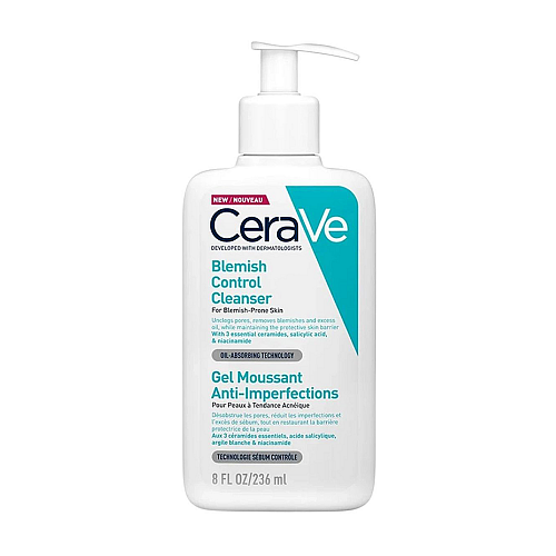 CeraVe Acne Blemish Control Face Cleanser Gel Ενυδατικό & Αναζωογονητικό Καθαριστικό Τζελ Προσώπου με Σαλικυλικό Οξύ για Δέρμα με Τάση Ακμής, 236ml