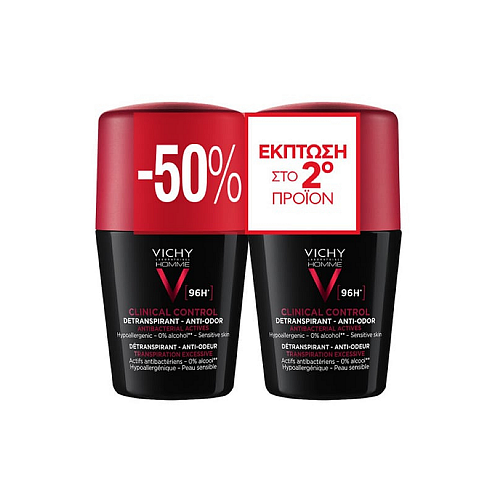 Vichy Homme Clinical Control Anti Odor Αποσμητικό 96h σε Roll-On 50ml