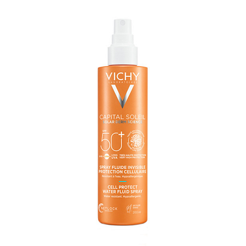 Vichy Capital Soleil Cell Protect Water Fluid Spray SPF50+ Αντηλιακό Γαλάκτωμα Προσώπου & Σώματος, 200ml
