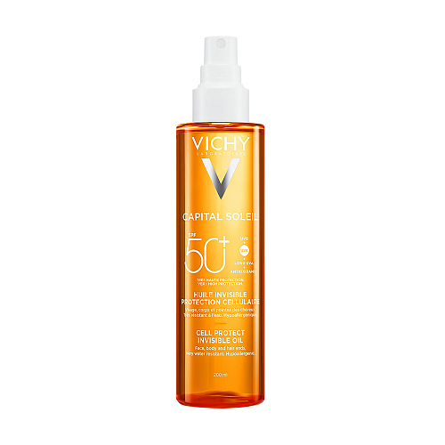 Vichy Capital Soleil Cell Protect Invisible Αδιάβροχο Αντηλιακό Λάδι Προσώπου και Σώματος SPF50 σε Spray 200ml