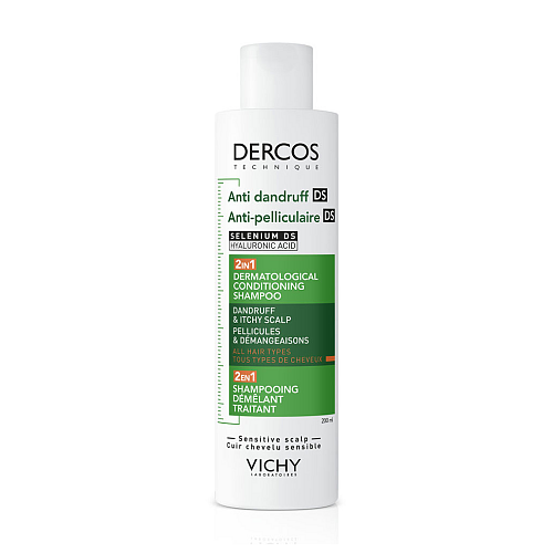 Vichy Dercos Anti Dandruff DS 2in1 Σαμπουάν για Ευαίσθητο Τριχωτό κατά της Πιτυρίδας για Όλους τους Τύπους Μαλλιών 200ml