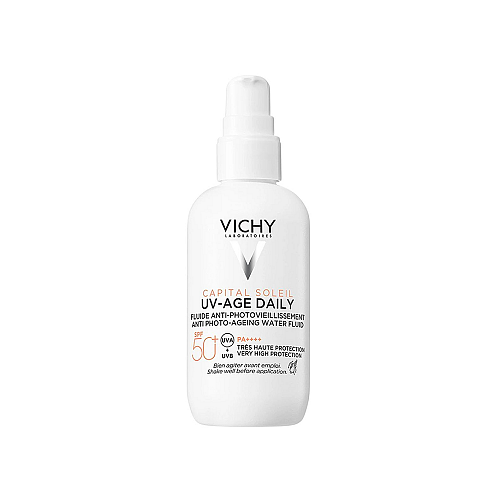 Vichy Capital Soleil UV-Age Daily Spf50+ Λεπτόρρευστο Αντηλιακό Προσώπου Κατά της Φωτογήρανσης Πολύ Υψηλής Προστασίας, 80ml