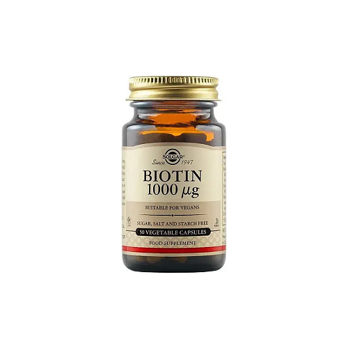 Solgar Enchanced Potency Biotin Βιταμίνη για τα Μαλλιά, τo Δέρμα & τα Νύχια 1000mcg 50 φυτικές κάψουλες