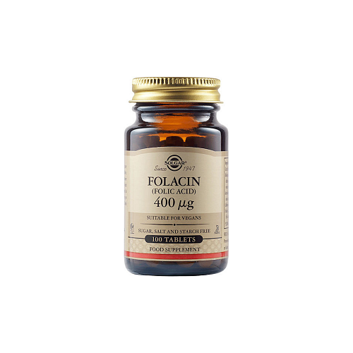 Solgar Folic Acid Βιταμίνη για την Υγεία του Νευρικού Συστήματος 400mcg 100 ταμπλέτες