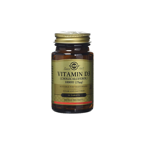 Solgar Vitamin D3 Βιταμίνη για Ενίσχυση του Ανοσοποιητικού & την Υγεία των Οστών 1000iu 90 ταμπλέτες
