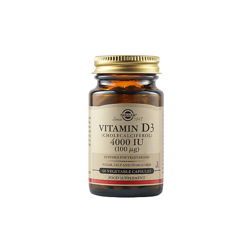 Solgar Vitamin D3 Βιταμίνη για Ενίσχυση του Ανοσοποιητικού & την Υγεία των Οστών 4000iu 60 φυτικές κάψουλες