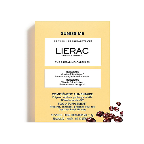 Lierac Sunissime The Preparing Tan Capsules Συμπλήρωμα Διατροφής που Προετοιμάζει, Ενισχύει & Παρατείνει το Μαύρισμα, 30caps