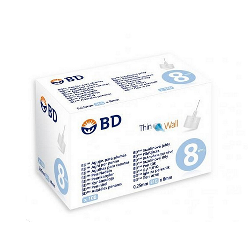 BD Thin Wall Βελόνες Ινσουλίνης 31G x 8mm 100τμχ
