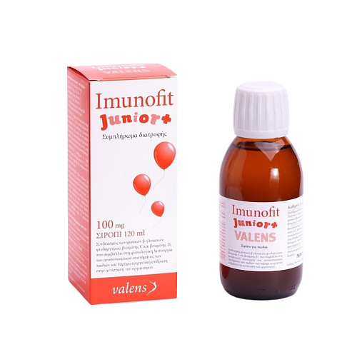 Valens Imunofit Junior 100mg Συμπλήρωμα για την Ενίσχυση του Ανοσοποιητικού 120ml Πράσινο Μήλο