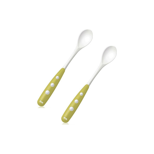 Nuk Βρεφικό Σετ με Κουτάλια Easy Learning από Πλαστικό για 6+ μηνών Λευκό/Πράσινο 2τμχ