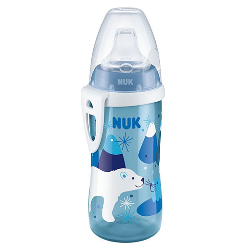 Nuk Active Cup Εκπαιδευτικό Μπιμπερό Πλαστικό Μπλε Αρκούδα για 12m+ 300ml