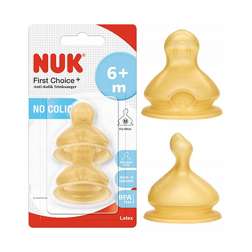 Nuk First Choice+ Θηλές από Καουτσούκ Μεσαίας Ροής για 6+ μηνών 2τμχ