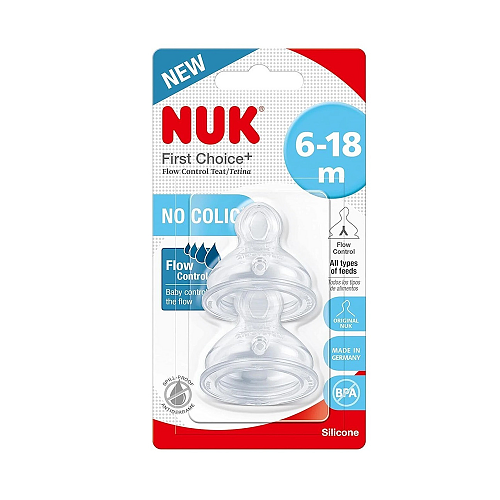 Nuk First Choice+ Θηλές από Σιλικόνη Μικρής Ροής για 6+ μηνών 2τμχ