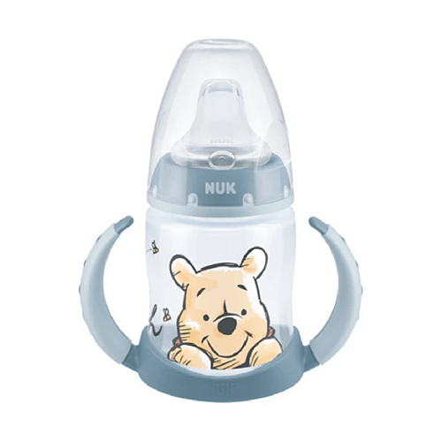 Nuk First Choice Εκπαιδευτικό Μπιμπερό Πλαστικό με Λαβές Winnie the Pooh Blue για 6m+ 150ml