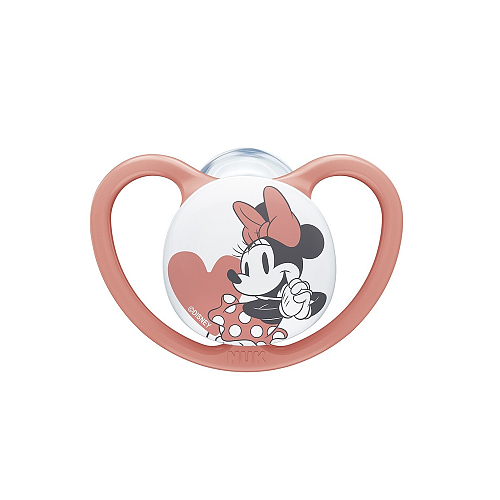 Nuk Space Mickey & Minnie Ορθοδοντική Πιπίλα Σιλικόνης με Θήκη Ροζ για 6-18 μηνών