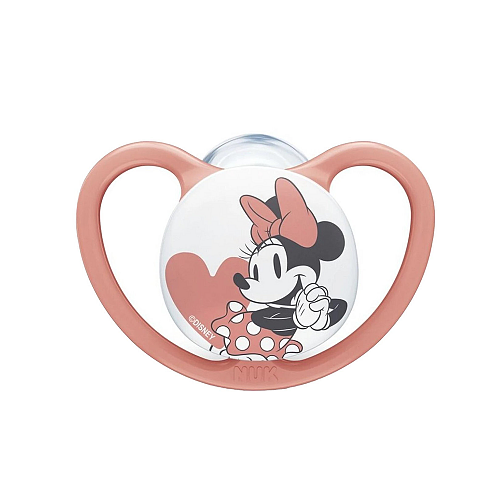 Nuk Space Minnie Ορθοδοντική Πιπίλα Σιλικόνης με Θήκη Ροζ για 0-6 μηνών