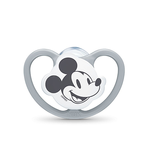 Nuk Ορθοδοντική Πιπίλα Σιλικόνης Space Mickey Γκρι με Θήκη για 18-36 μηνών
