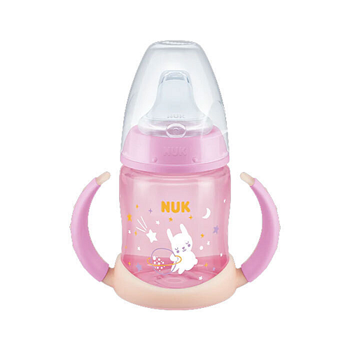 Nuk First Choice Night Εκπαιδευτικό Μπιμπερό Πλαστικό με Λαβές Ροζ 6m+ 150ml