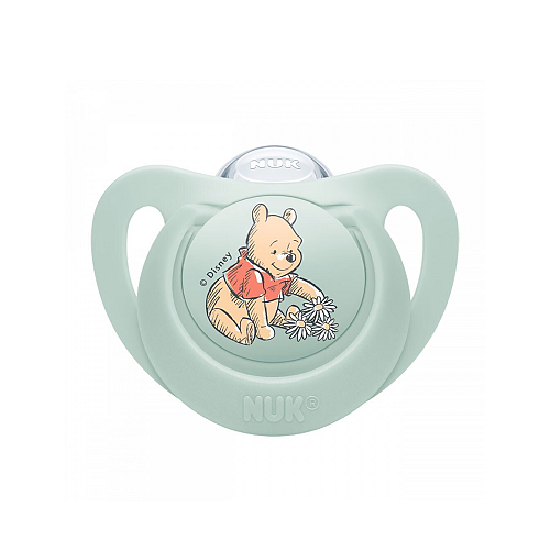 Nuk Πιπίλα Σιλικόνης Disney Winnie Φυστικί με Θήκη για 0-6 μηνών