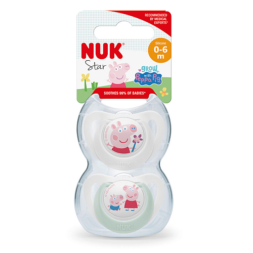 Nuk Star Πιπίλες Σιλικόνης Peppa για 6-18 μηνών 2τμχ