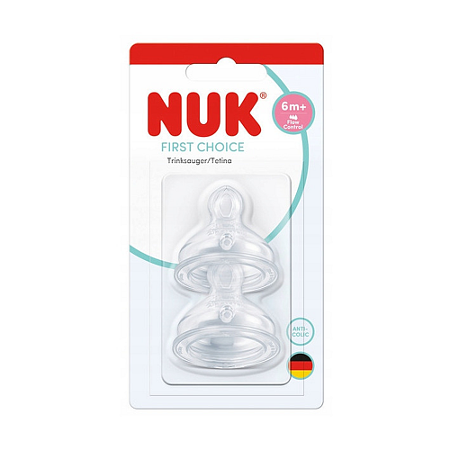 Nuk First Choice Θηλές από Σιλικόνη για 6+ μηνών 2τμχ