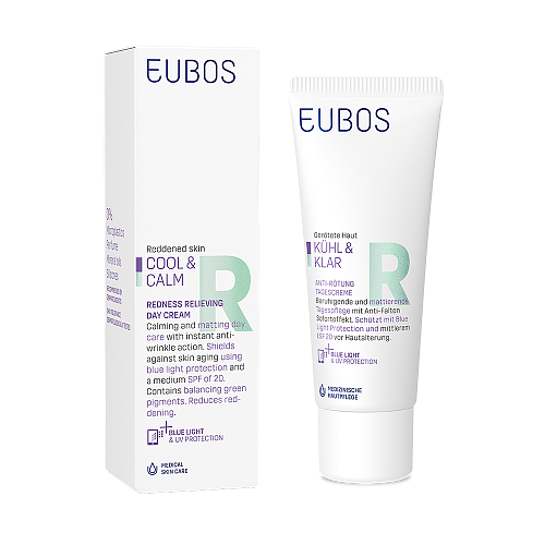 Eubos Cool & Calm Redness Relieving Ενυδατική Κρέμα Προσώπου Ημέρας με SPF20 κατά της Ερυθρότητας με Πανθενόλη 40ml