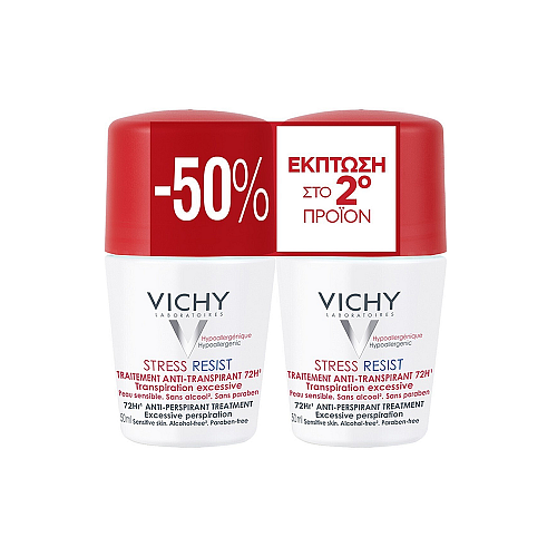 Vichy Stress Resist Αποσμητικό 72h σε Roll-On 2x50ml