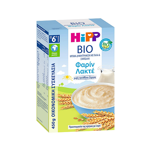 HiPP Κρέμα Με Γάλα Φαρίν Λακτέ από τον 6ο Μήνα, 450gr