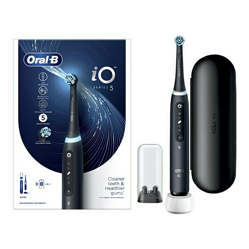 Oral-B IO Series 5 Ηλεκτρική Οδοντόβουρτσα με Αισθητήρα Πίεσης και Θήκη Ταξιδίου Black