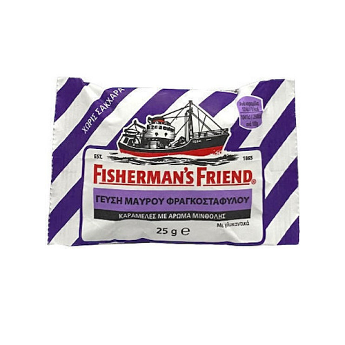 Fisherman's Friend Blackcurrant Καραμέλες 12x25gr Χωρίς Ζάχαρη Φραγκοστάφυλλο 300gr 12τμχ