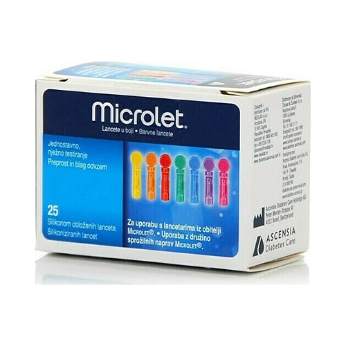 Ascensia Microlet Colored Σκαρφιστήρες 25τμχ