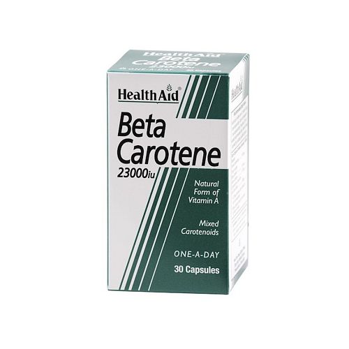 Health Aid Beta Carotene Βιταμίνη για τα Μαλλιά, τo Δέρμα & Αντιοξειδωτική δράση 23000iu Πορτοκάλι 30 κάψουλες